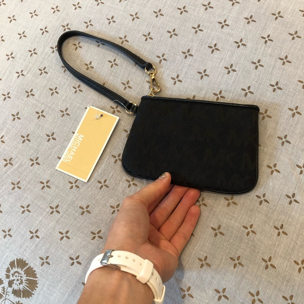 NEW Michael Kors Black Jet Set Wristlet Zip Wallet, NWT